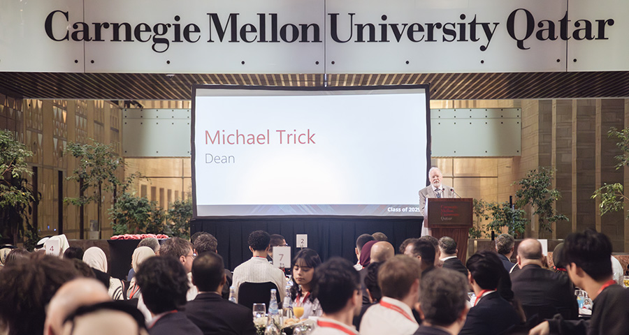 Dean Michael Trick welcomes the first members of the Class of 2029 to CMU-Q.